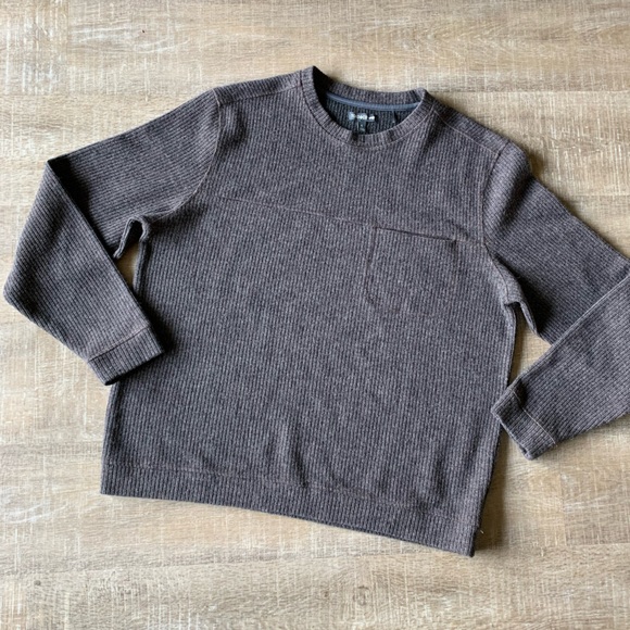 Toad & Co Mens Gray Wool Blend Crew Neck Sweater XL Pullover Pocket Casual Jumpe - Picture 1 of 10